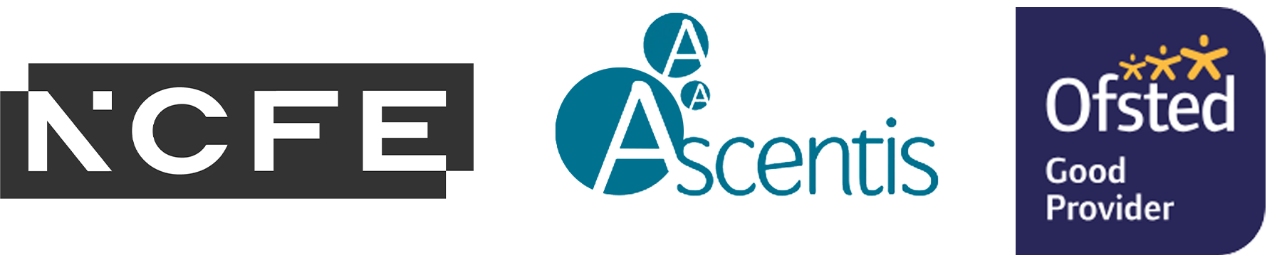 Accreditation logos: NCFE, Ascentis, Ofsted
